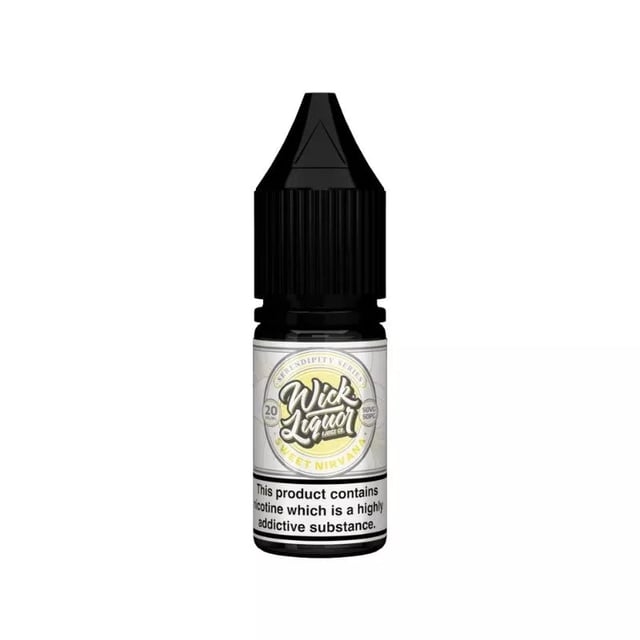 Wick Liquor Serendipity Sweet Nirvana nic salt 10ml e-liquid bottle, lemon sherbet flavour, 10mg and 20mg strengths