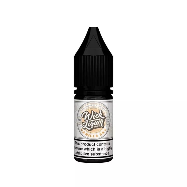 Wick Liquor Serendipity Vanilla Sky nic salt e-liquid, 10ml bottle, available in 10mg and 20mg