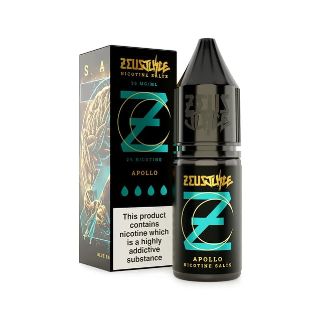 Zeus Juice Apollo nic salt 10ml bottle, blueberry raspberry lemonade flavour, 10mg and 20mg strengths