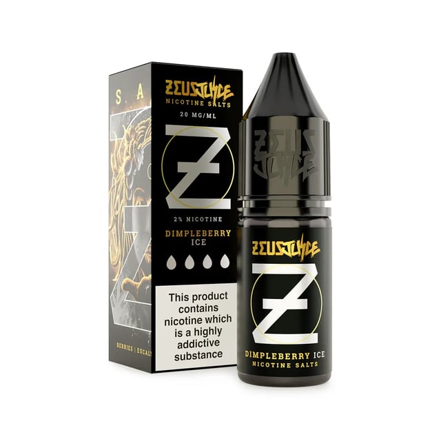 Zeus Juice Dimpleberry Ice nic salt 10ml bottle, mixed berry and ice flavour, 10mg and 20mg strengths