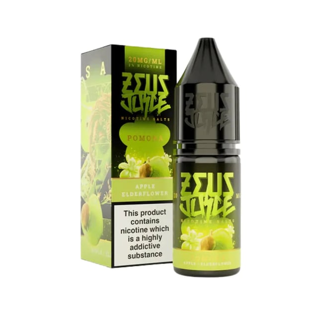 Zeus Juice Pomona nic salt 10ml bottle, apple and elderflower flavour, 10mg and 20mg strengths