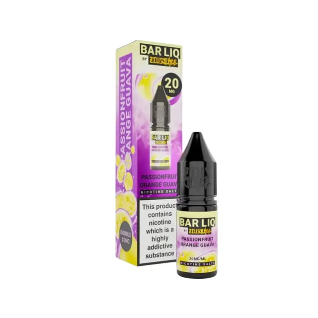 Zeus Juice Bar Liq Passionfruit Orange Guava 10ml nic salt bottle, 5mg 10mg 20mg, 50/50 VG/PG