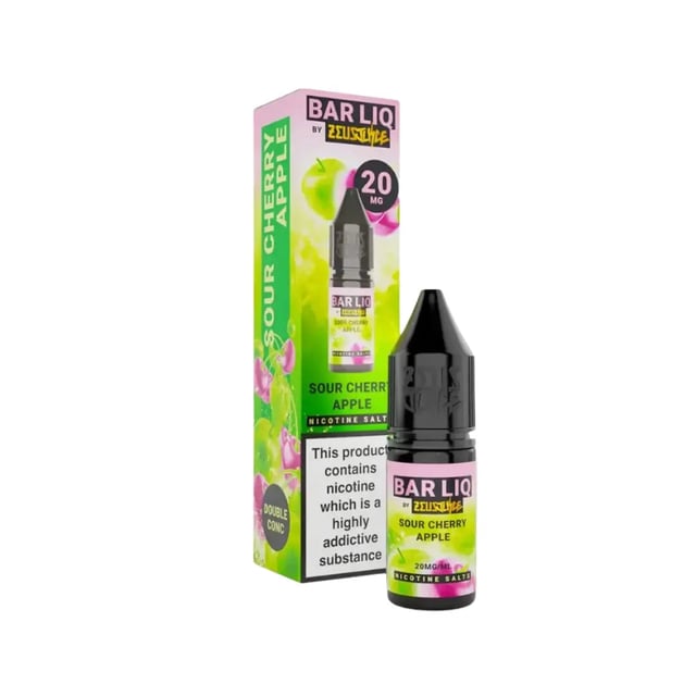 Zeus Juice Bar Liq Sour Cherry Apple nic salt 10ml bottle, 5mg 10mg 20mg strengths, 50/50 VG/PG