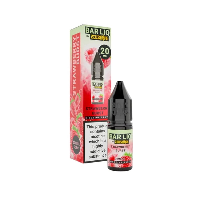 Zeus Juice Bar Liq Strawberry Burst nic salt e-liquid, 10ml bottle, 5mg 10mg 20mg strengths