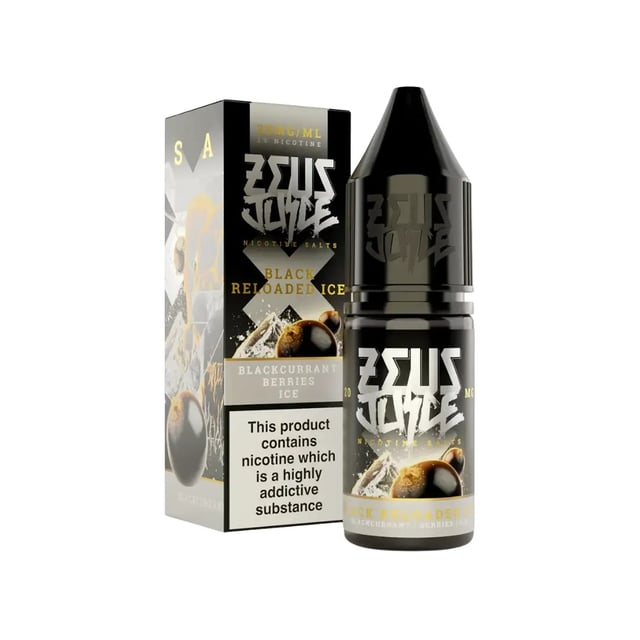 Zeus Juice Black Reloaded Ice nic salt 10ml e-liquid bottle, 10mg and 20mg strengths