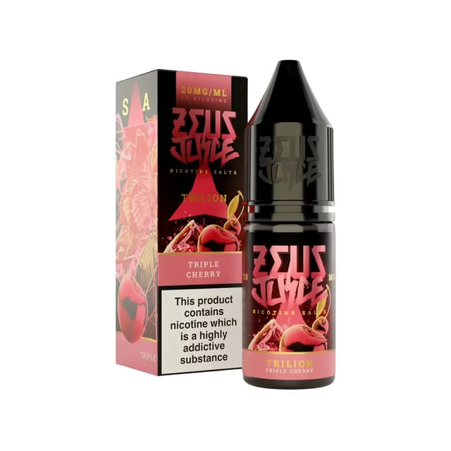 Zeus Juice Trilion triple cherry nic salt e-liquid, 10ml bottle, 50/50 VG/PG, 10mg and 20mg strengths