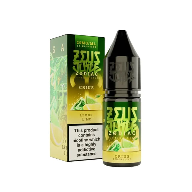 Zeus Juice Zodiac Crius lemon and lime nic salt, 10ml bottle, 5mg 10mg 20mg strengths