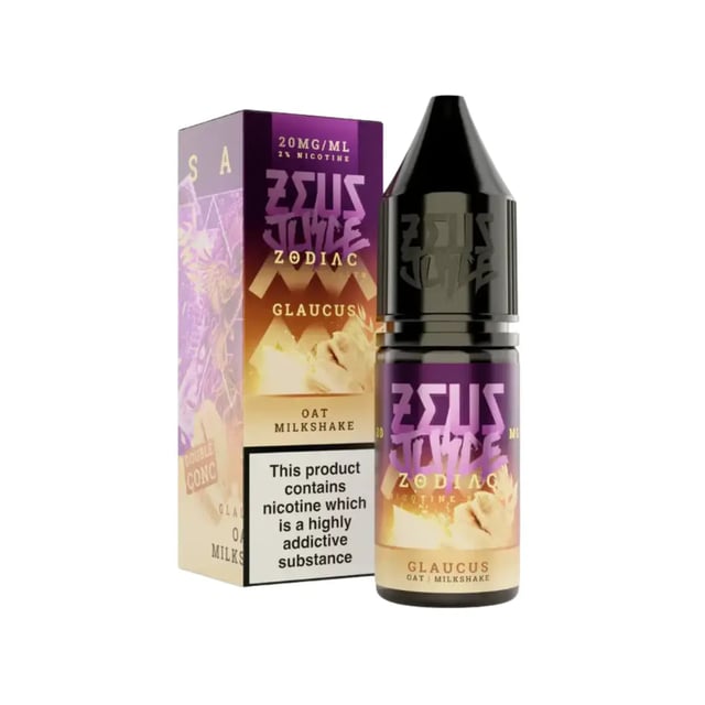 Zeus Juice Zodiac Glaucus oat milkshake nic salt e-liquid, 10ml bottle, 10mg and 20mg strengths