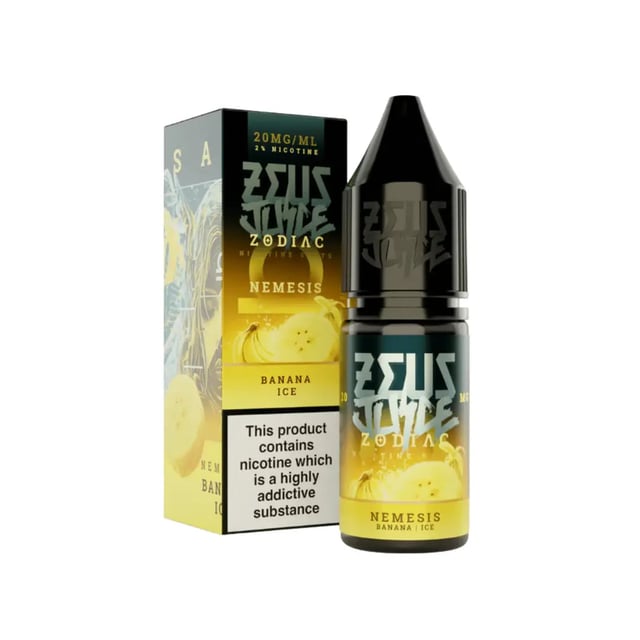 Zeus Juice Zodiac Nemesis banana ice nic salt, 10ml bottle, 10mg and 20mg strengths