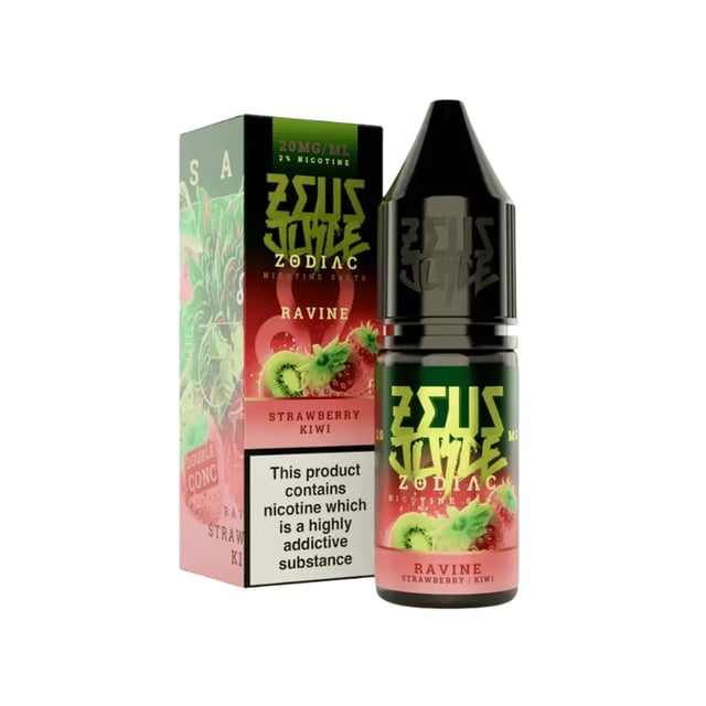 Zeus Juice Zodiac Ravine strawberry kiwi nic salt, 10ml bottle, 10mg and 20mg strengths